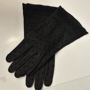 Gorgeous, vintage, mid century beaded gloves, made in Hong Kong for Gimbals